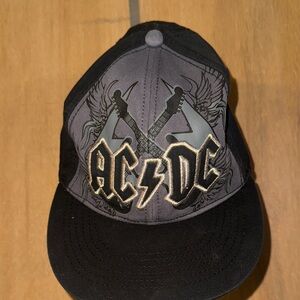 Concept One Embroidered Logo AC/DC “Black Ice” Fitted Hat Rock Cap